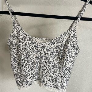 Floral Print Women's Top - Black and White